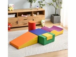6 piezas de bloques de construcción gigantes blandos para patio de juegos, módulos para correr y trepar, PU - Naranja < Outlet
