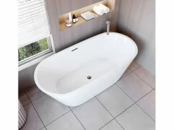 Bañera acrílica exenta ovalada,1700x800x580mm,color ,incluye manguera + desagüe < Aica Clearance