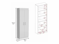 Alacena Nepal en melamina con 2 puertas y 5 estantes , , 169.9 cm X 60 cm X 30.3 cm < TuHome Best