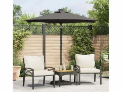 Albemarle Sombrilla jardín con LEDs poste acero antracita 225x225x212 cm < Garden Furniture Outlet