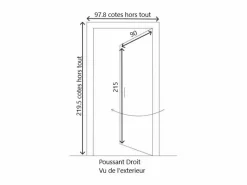 Anís Tamaño de la puerta 215X90 Lado derecho (Dimensiones de la mesa) sin manilla < GD Menuiseries New