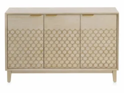 Aparador * Aparador de 3 puertas chapado en madera de roble y color Beige