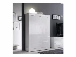 Aparador de 4 puertas ISORA – lacado brillante – Diseño moderno y funcional < Meublorama