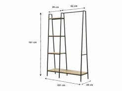 Armario abierto industrial con 1 estante inferior y 4 baldas - LEXIE < Calicosy Clearance