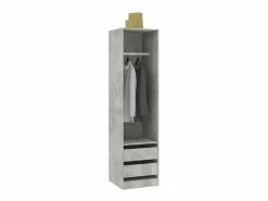 Armario Abierto, Vestidor * Armario con cajones de contrachapada hormigón 50x50x200 cm ES294229 Gris