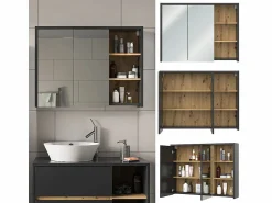 Armario con espejo para baño roble artesanal 100x18x75 viola < Vicco Clearance