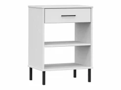 Clicnbuy Estantería * Armario consola patas de metal madera maciza pino OSLO Blanco