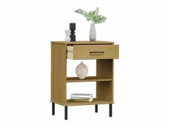 Armario consola patas de metal madera maciza pino marrón OSLO < Clicnbuy New