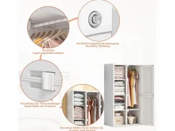 Armario Abierto, Vestidor * Armario de dormitorio, organizador de almacenamiento, baúl de ropa, Blanco