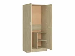 Armario Abierto, Vestidor * Armario de madera contrachapada color roble 82,5x51,5x180 cm ES392909 Marru00f3n