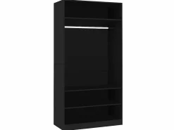 Armario Abierto, Vestidor * Armario de madera contrachapada 100x50x200 cm ES256511 Negro