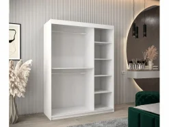 Abiks Möbel Armario * ARMARIO MONACO DE PUERTAS CORREDERAS 200/150/62 2 puertas (blanco/blanco) Blanco / Plateado