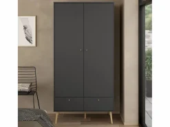 Armario 2 puertas y 2 cajones con patas de madera H200,1 cm - TARP < Calicosy Sale