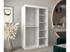 Abiks Möbel Armario | Armario TOKYO 1 de puertas correderas 200/120/62 2 puertas (blanco/blanco)