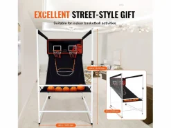 Cesta De Baloncesto * Aro de Baloncesto SucceBuy Juego Arcade de Baloncesto de Interior Double Shot para 2 Jugadores y 5 Pelotas