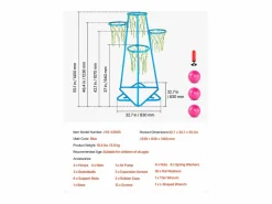 Cesta De Baloncesto * Aro de Baloncesto SucceBuy Canasta de Baloncesto Infantil, Portátil, con 4 Canastas y Altura Ajustable