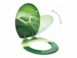 Helloshop26 Tapa De Inodoro * Asiento de inodoro con tapa de cierre suave MDF con gotas de agua 02_0002935 Verde