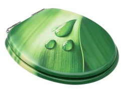 Helloshop26 Tapa De Inodoro * Asiento de inodoro con tapa de cierre suave MDF con gotas de agua 02_0002935 Verde