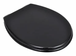 Helloshop26 Tapa De Inodoro * Asiento de inodoro con tapa de cierre suave construcción de MDF 02_0002876 Negro