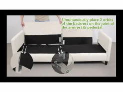 2/3 asientos en terciopelo de Teddy, sofá de comodidad correcta en madera maciza, loveseat con reposabrazos, 165x78x89cm, < DripeX Outlet