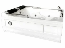 Bañera de hidromasaje blanca 175 X 132 cm Cromoterapia 14 jets - Fleur < ELITESHOPPING Best