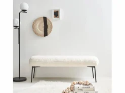 Banco, extremo de la cama con revestimiento de borreguito crudo < Sweeek Sale