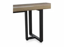 Banqueta tapizada con tejido aterciopelado y patas madera < Best
