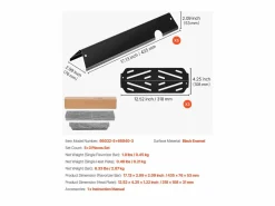 Barra de Cubrequemador y Difusor SucceBuy de Calor para Barbacoa 8PCs, Deflector de Grasa para Quemador 43,5 cm, para Weber Genesis II 310, 315, 335, 340 < Clearance