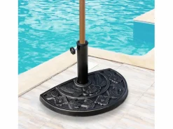 Base de sombrilla semicircular, resina y acero inoxidable, bronce (50x31x32 cm) < Online