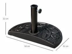 Base de sombrilla semicircular, resina y acero inoxidable, bronce (50x31x32 cm) < Online