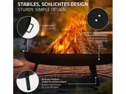 Basero brasero acero con 3 patas plegables barbacoa chimenea Ø80x29cm < ECD Germany Outlet