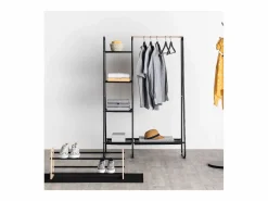 5five Burro Para Ropa | Burro de Ropa 1 Barra 4 Estantes Metal 150x102 cm