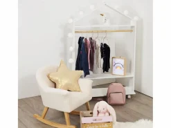 Atmosphera for Kids Mueble Perchero * Burro Ropa Infantil con Ruedas Melamina 81 cm Blanco