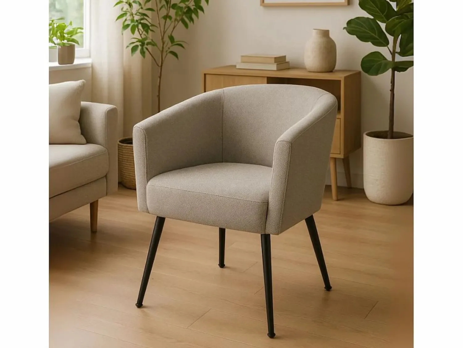 ADEC Sillón * Butaca Melrose respaldo circular 70x66x64 cm Gris