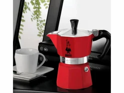 Bialetti Pequeño Electrodoméstico * Cafetera Italiana Moka Express 6T Roja - Tradición Italiana en Color! Rojo