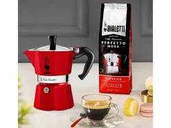 Bialetti Pequeño Electrodoméstico * Cafetera Italiana Moka Express 6T Roja - Tradición Italiana en Color! Rojo
