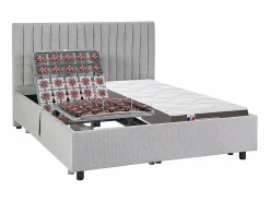 Cama articulada eléctrica somier colchón látex 3 zonas 2 x 80 x 200 cm tela TIARI < Ysmée Online