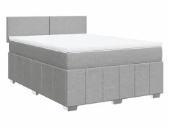 Cama box spring con colchón tela claro 160x200 cm < Clicnbuy Discount