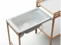 AT4 Mueble De Bebé | Cambiador bebé con bañera ESSENTIEL madera - Haya Barnizada - 147,5 x 58 x 94 cm