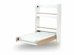 AT4 Mueble De Bebé | Cambiador bebé pared plegable EAZY madera - Blanco/Haya Barnizada - 78 x 56 x 78 cm