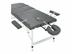 Camilla de masaje de 3 zonas estructura de aluminio banco de masaje reposacabezas reposabrazos ajustable cama de masaje plegable portátil antracita 02_0001798 < Helloshop26 Hot
