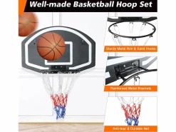 Canasta de baloncesto de pared para interior y exterior, con tablero de polietileno irrompible, color (72,4 x 45,72 x 20 cm) < Outlet