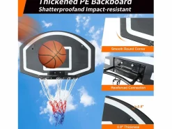 Canasta de baloncesto de pared para interior y exterior, con tablero de polietileno irrompible, color (72,4 x 45,72 x 20 cm) < Outlet