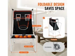Canasta de Baloncesto SucceBuy, Juego Arcade de Baloncesto Plegable de Doble Tiro para Interiores, 2 Jugadores, 4 Pelotas < Hot
