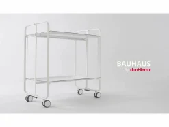 Carrito auxiliar plegable con ruedas - Estructura metálica gris, 2 estantes laminados decorado Buhos – 72*66*43 cm - BAUHAUS < Don Hierro New