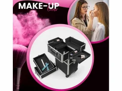 AHD Baúl Y Arcón | Carro de maquillaje esteticista modular 3 estantes 4 ruedas Aldeb