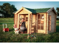 Casa de madera para niños sin suelo - L112xL146xA152 cm / 1.1m² - M550-1 < Timbela New