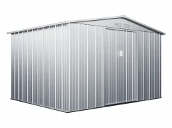 Caseta de jardín de 7,82m² de acero galvanizado gris - LINUS < EXPERTLAND Discount