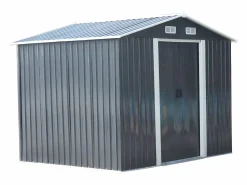 Caseta de jardín de 5,2m² de acero galvanizado gris - MANSO < EXPERTLAND Clearance