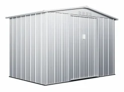 Caseta de jardín de 4,91m² de acero galvanizado gris - LINUS < EXPERTLAND Online